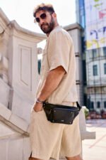 Skórzana saszetka na biodra z kieszeniami - Peterson-3