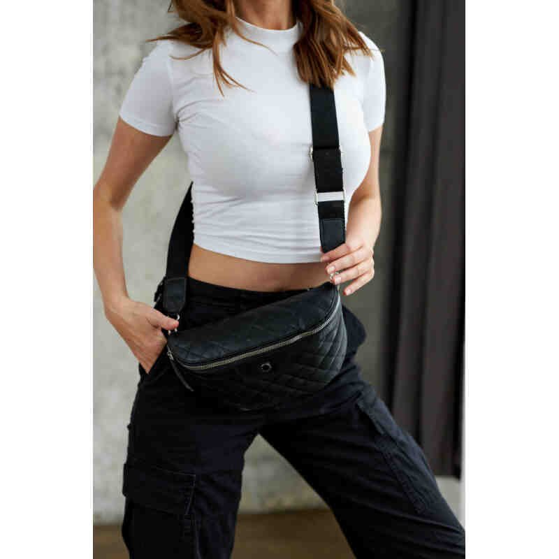 Miejska, pikowana saszetka damska ze skóry naturalnej - Peterson-4