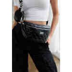 Miejska, pikowana nerka damska ze skóry ekologicznej - Rovicky-6