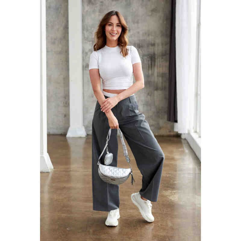 Miejska, pikowana nerka damska ze skóry ekologicznej - Rovicky-11