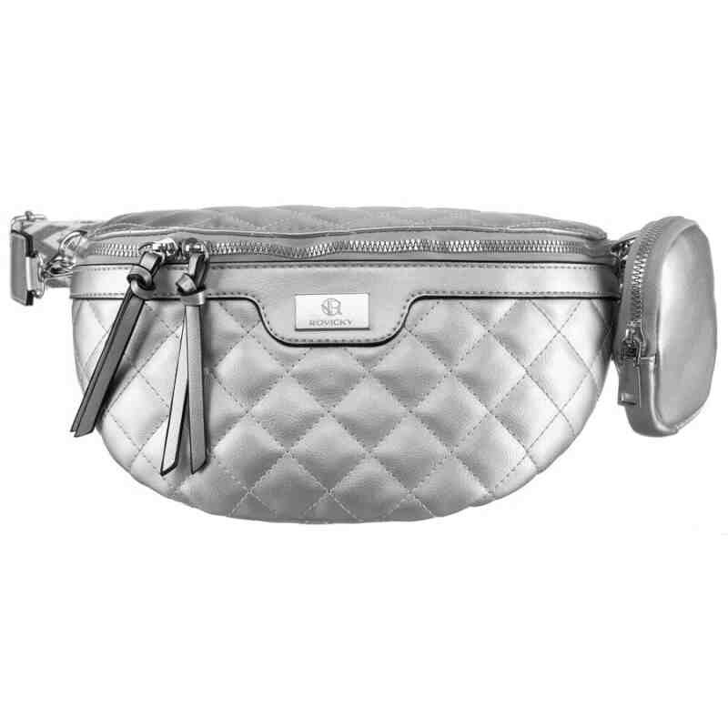 Miejska, pikowana nerka damska ze skóry ekologicznej - Rovicky-2