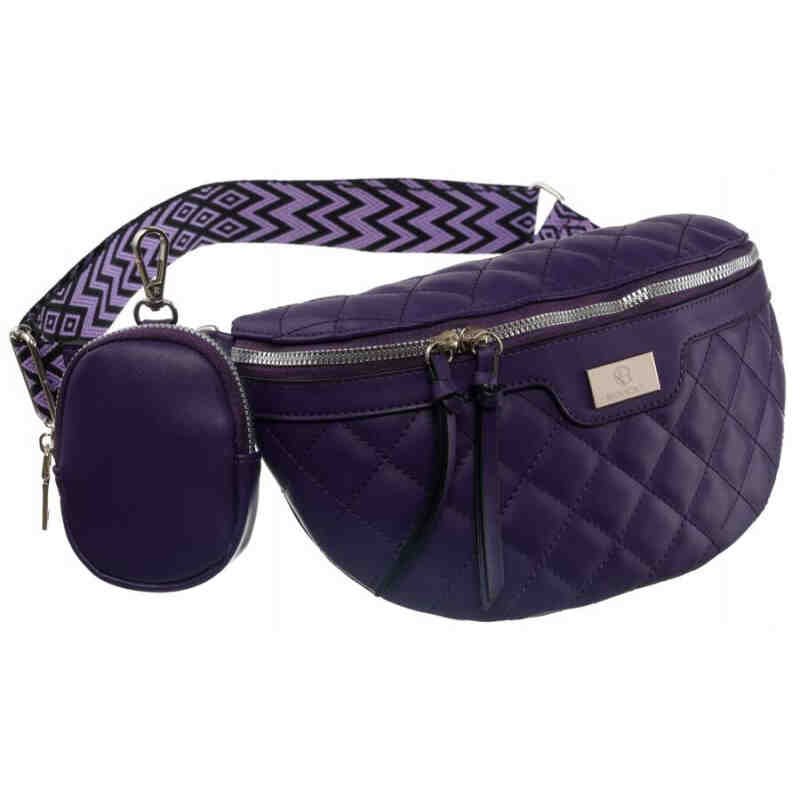 Miejska, pikowana nerka damska ze skóry ekologicznej - Rovicky-1