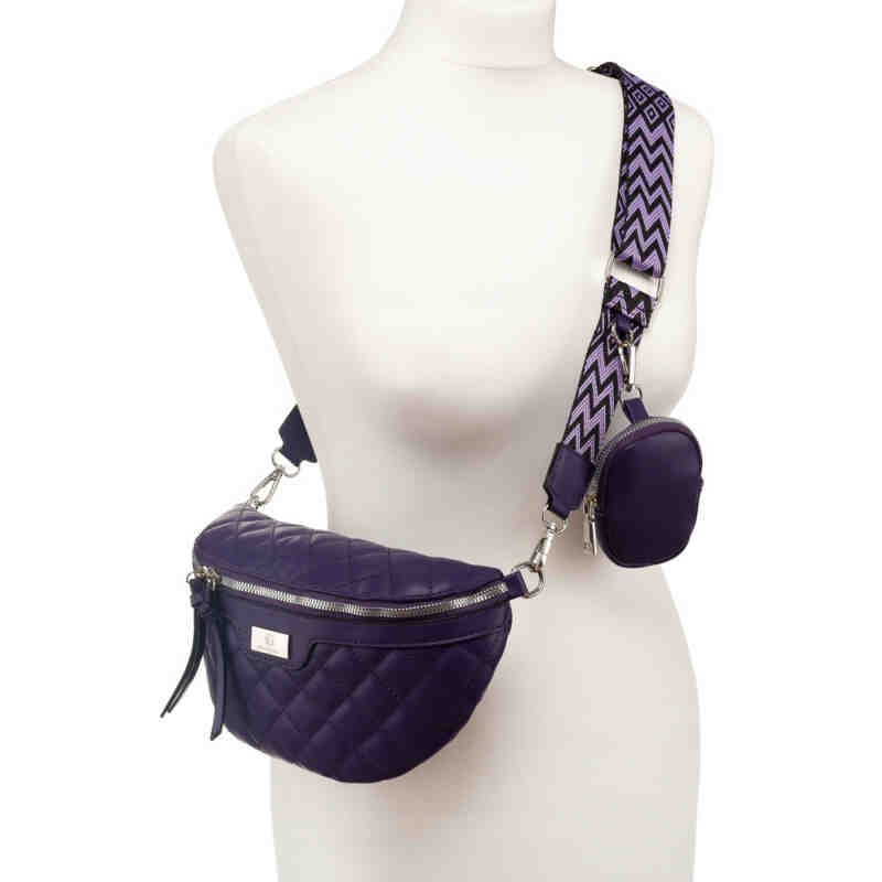 Miejska, pikowana nerka damska ze skóry ekologicznej - Rovicky-8