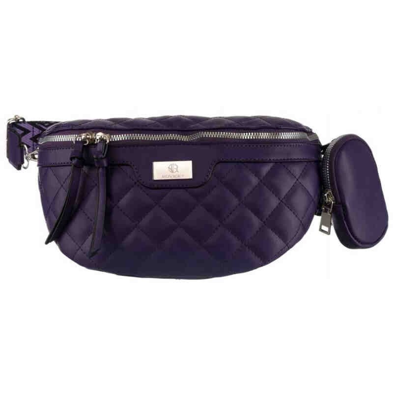 Miejska, pikowana nerka damska ze skóry ekologicznej - Rovicky-2