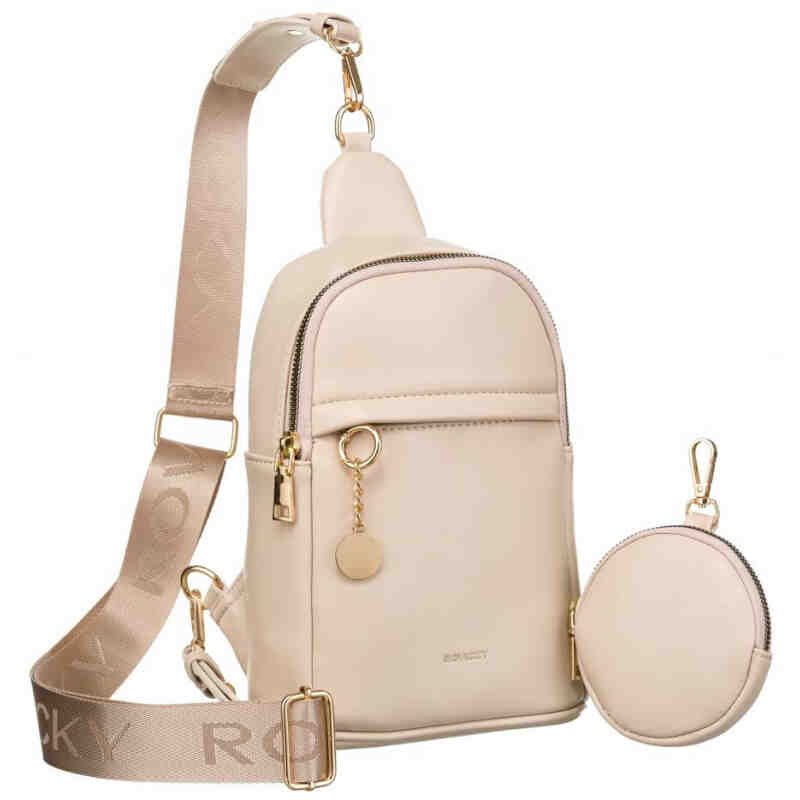 Saszetka damska na ramię wykonana ze skóry ekologicznej - Rovicky-1 Saszetka damska na ramię wykonana ze skóry ekologicznej - Rovicky-1