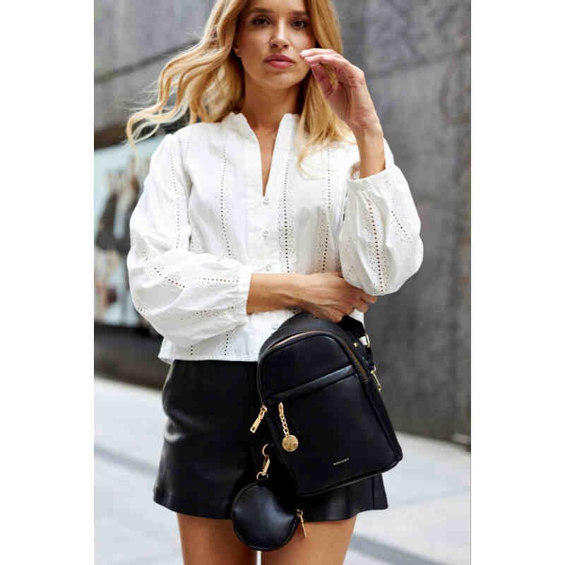 Saszetka damska na ramię wykonana ze skóry ekologicznej - Rovicky-10