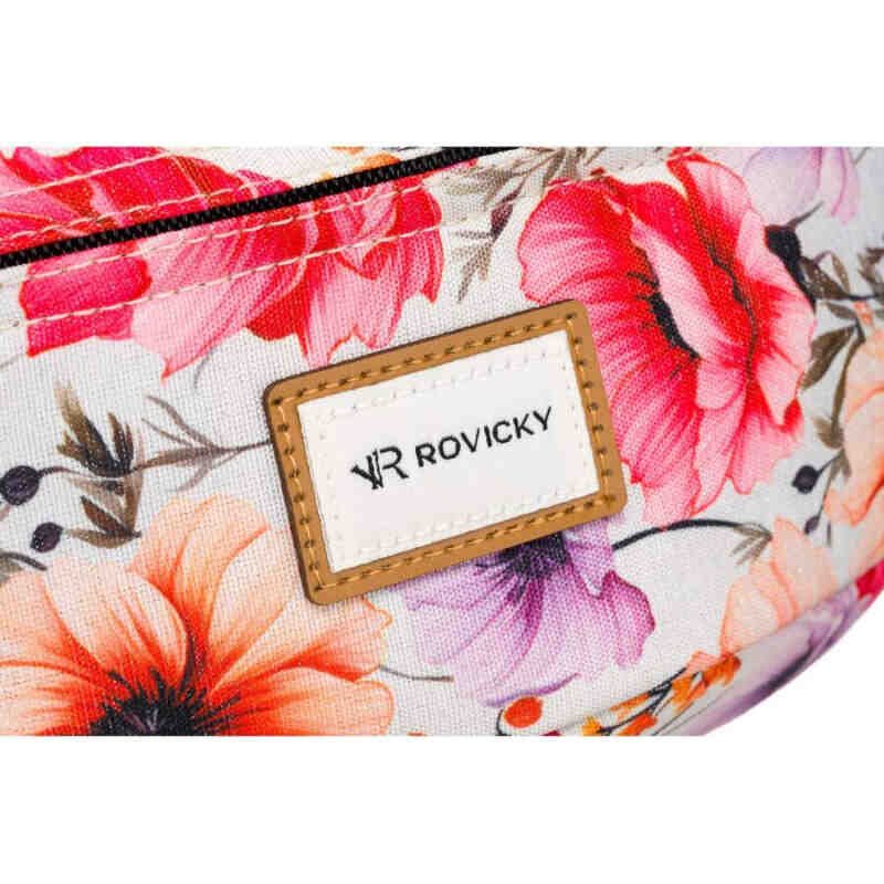 Saszetka biodrowa damska w kwiaty na suwak - Rovicky-3