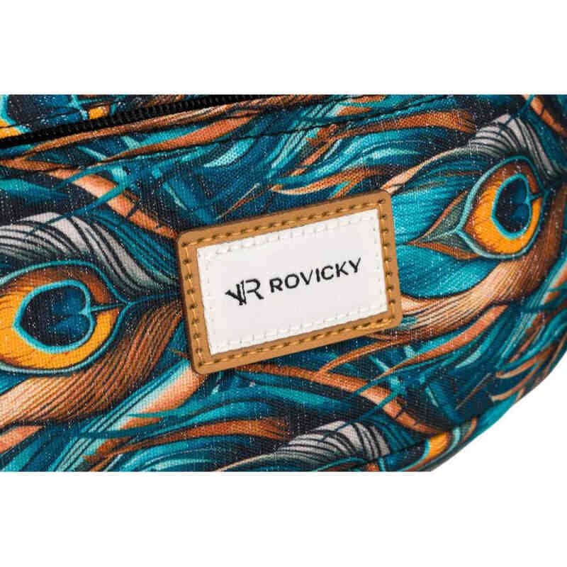 Nerka damska na ramię ze wzorem pawich piór - Rovicky-3