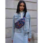 Pojemna modna saszetka nerka damska z roślinnym wzorem - Rovicky-5