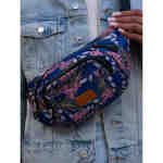 Pojemna modna saszetka nerka damska z roślinnym wzorem - Rovicky-8