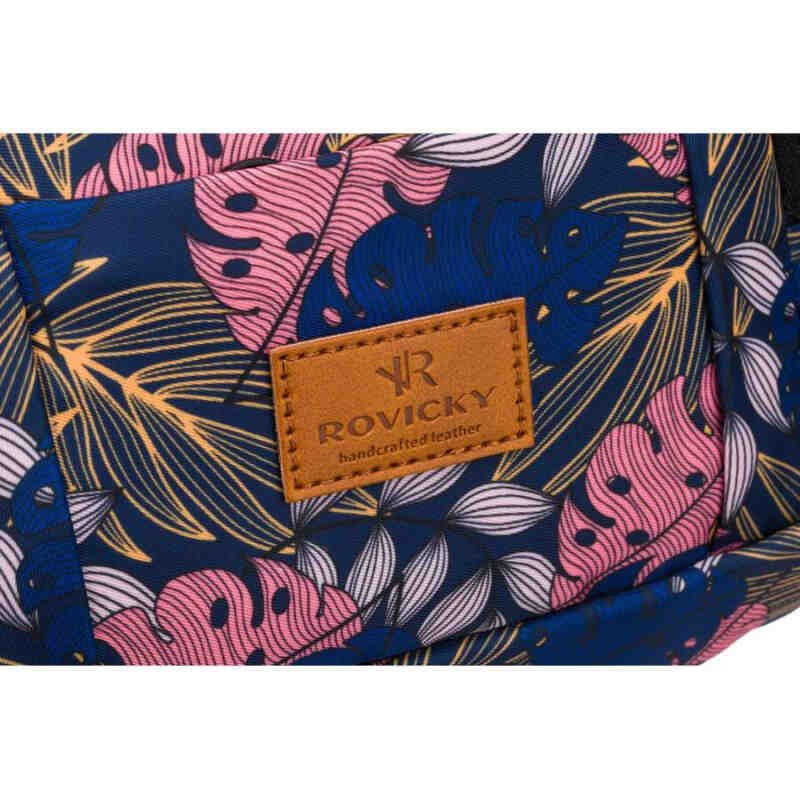 Pojemna modna saszetka nerka damska z roślinnym wzorem - Rovicky-4
