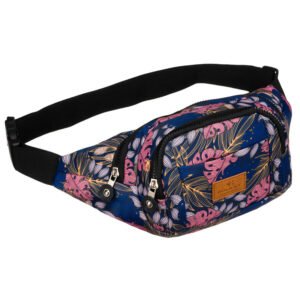 Pojemna modna saszetka nerka damska z roślinnym wzorem - Rovicky-1