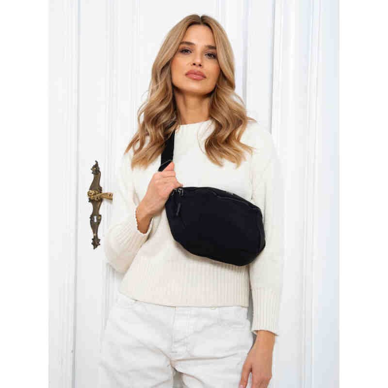 Pojemna nerka damska z poliestru w czarnym kolorze - Peterson-3