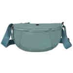 Niebieska, dwukomorowa saszetka damska z poliestru zamykana na suwak - Peterson-4