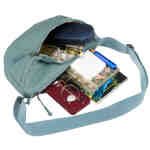 Niebieska, dwukomorowa saszetka damska z poliestru zamykana na suwak - Peterson-10