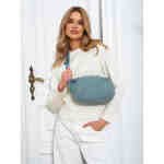 Niebieska, dwukomorowa saszetka damska z poliestru zamykana na suwak - Peterson-2