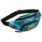 Miejska saszetka damska z poliestru zamykana suwakiem, pokryta roślinnym wzorem - Rovicky-1