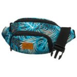 Miejska saszetka damska z poliestru zamykana suwakiem, pokryta roślinnym wzorem - Rovicky-2