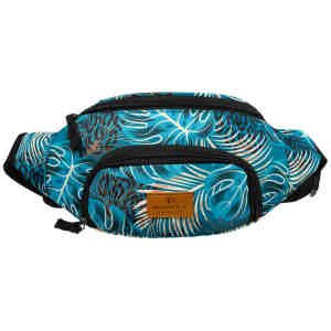 Miejska saszetka damska z poliestru zamykana suwakiem, pokryta roślinnym wzorem - Rovicky-3