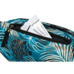 Miejska saszetka damska z poliestru zamykana suwakiem, pokryta roślinnym wzorem - Rovicky-5