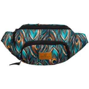 Wielokolorowa saszetka damska z zewnętrzną kieszenią na suwak - Rovicky-3