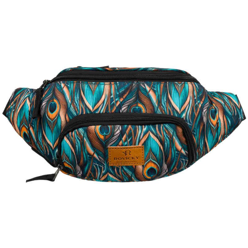 Wielokolorowa saszetka damska z zewnętrzną kieszenią na suwak - Rovicky-3