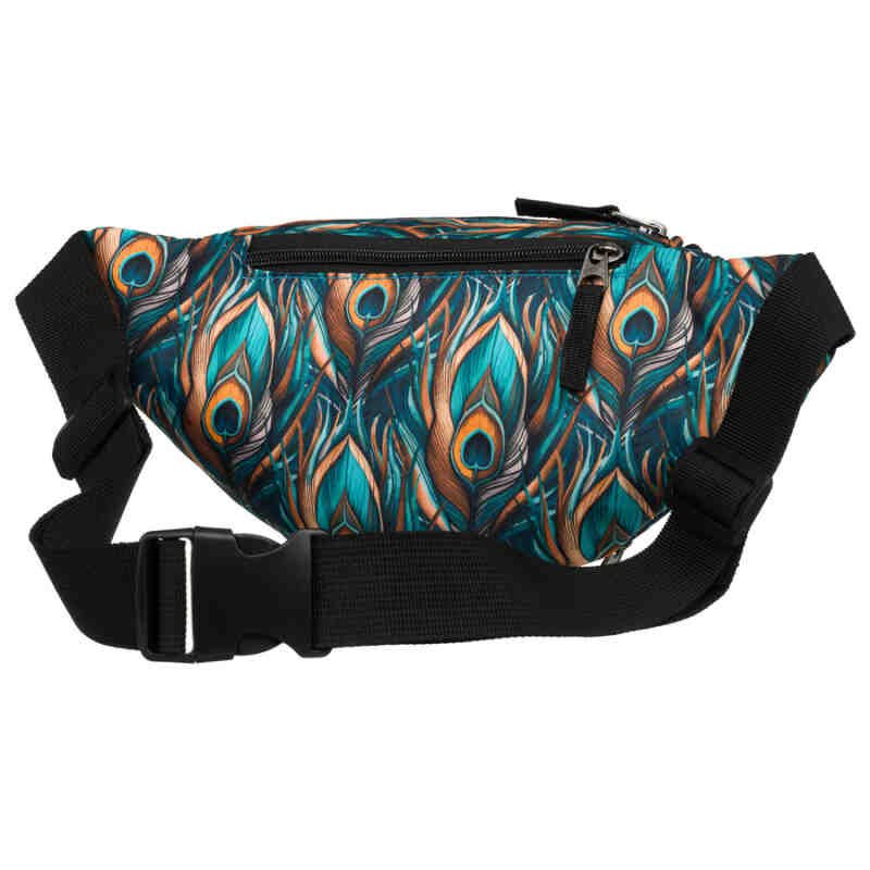 Wielokolorowa saszetka damska z zewnętrzną kieszenią na suwak - Rovicky-4