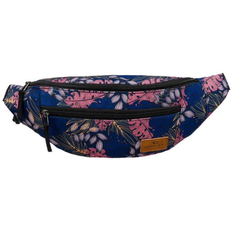 Saszetka damska na biodra lub przez ramię pokryta kwiatowym wzorem - Rovicky-2