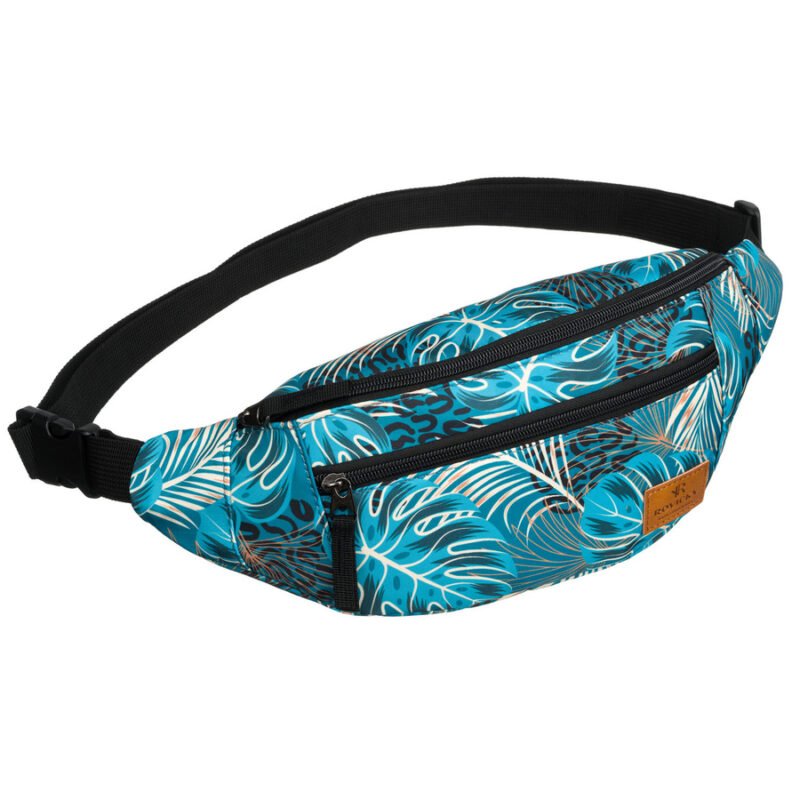 Saszetka damska z poliestru w roślinny wzór - Rovicky-1