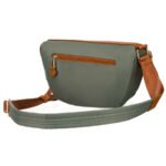 Nerka damska z nylonu i skóry ekologicznej w zielono-brązowym kolorze zawieszona na regulowanym pasku - Peterson-2