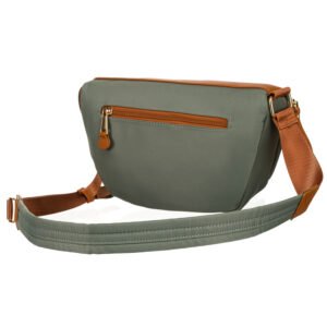 Nerka damska z nylonu i skóry ekologicznej w zielono-brązowym kolorze zawieszona na regulowanym pasku - Peterson-2