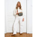 Nerka damska z nylonu i skóry ekologicznej w zielono-brązowym kolorze zawieszona na regulowanym pasku - Peterson-12