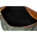 Nerka damska z nylonu i skóry ekologicznej w zielono-brązowym kolorze zawieszona na regulowanym pasku - Peterson-8