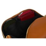 Nerka damska z nylonu i skóry ekologicznej w zielono-brązowym kolorze zawieszona na regulowanym pasku - Peterson-6