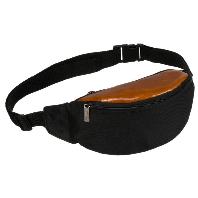 Czarnobrązowa, sportowa saszetka z poliestru - Loren-1