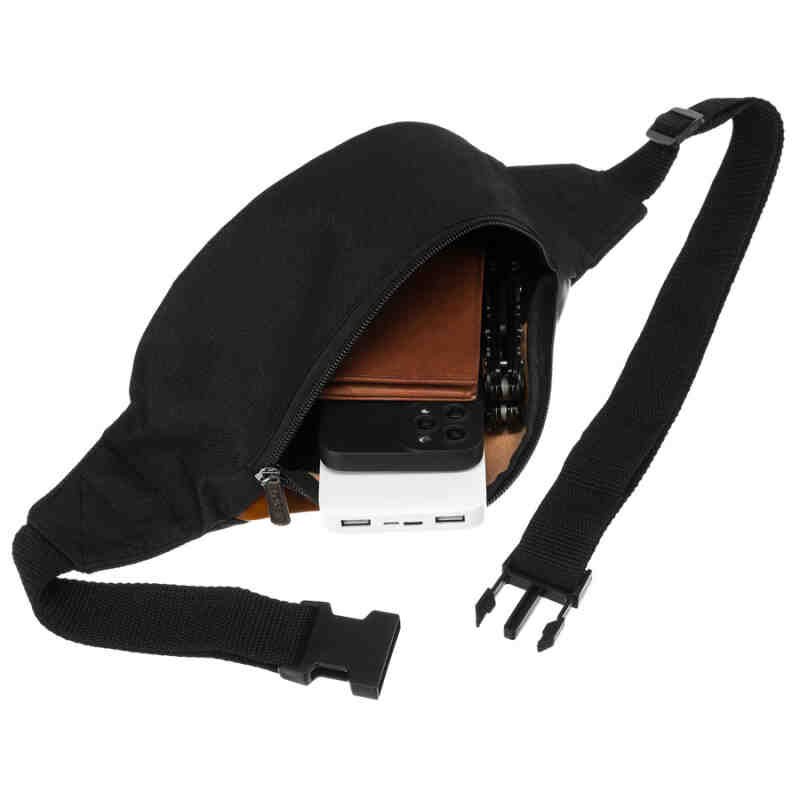 Czarnobrązowa, sportowa saszetka z poliestru - Loren-5