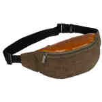 Praktyczna saszetka z poliestru w zielono-brązowym kolorze z kieszenią zewnętrzną - Loren-1