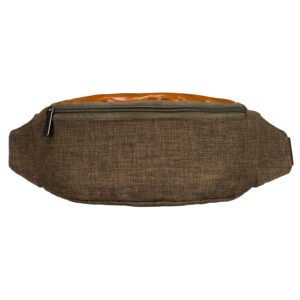 Praktyczna saszetka z poliestru w zielono-brązowym kolorze z kieszenią zewnętrzną - Loren-2