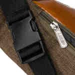 Praktyczna saszetka z poliestru w zielono-brązowym kolorze z kieszenią zewnętrzną - Loren-6