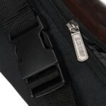 Kompaktowa saszetka z poliestru w czarnym i ciemnobrązowym kolorze - Loren-6