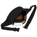 Kompaktowa saszetka z poliestru w czarnym i ciemnobrązowym kolorze - Loren-5