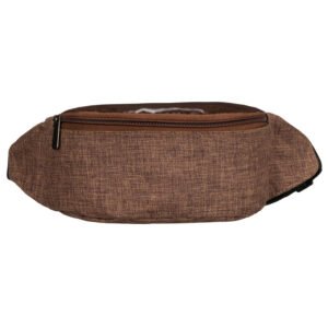 Brązowa saszetka z poliestru zawieszona na regulowanym pasku - Loren-2