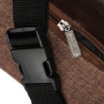 Brązowa saszetka z poliestru zawieszona na regulowanym pasku - Loren-6