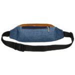 Granatowo-brązowa saszetka z poliestru z zewnętrzną kieszenią na suwak - Loren-3