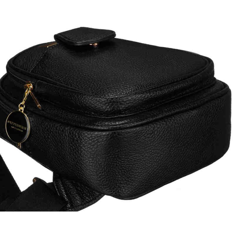 Czarna saszetka damska crossbody plecaczek na jedno ramię eko skóra Peterson-9