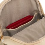 Modna i funkcjonalna beżowa saszetka damska crossbody z eko skóry Peterson-7