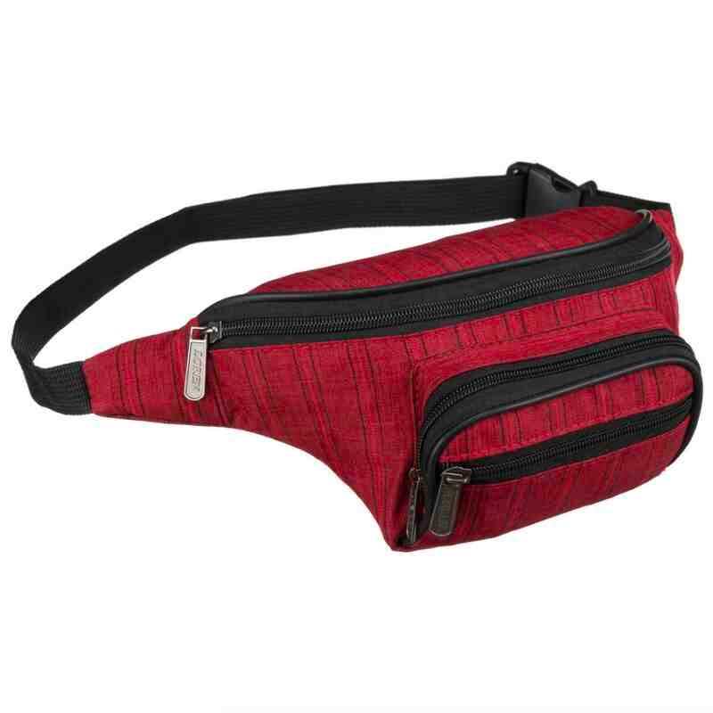 Kompaktowa saszetka sportowa wykonana z poliestru w czerwonym kolorze-1