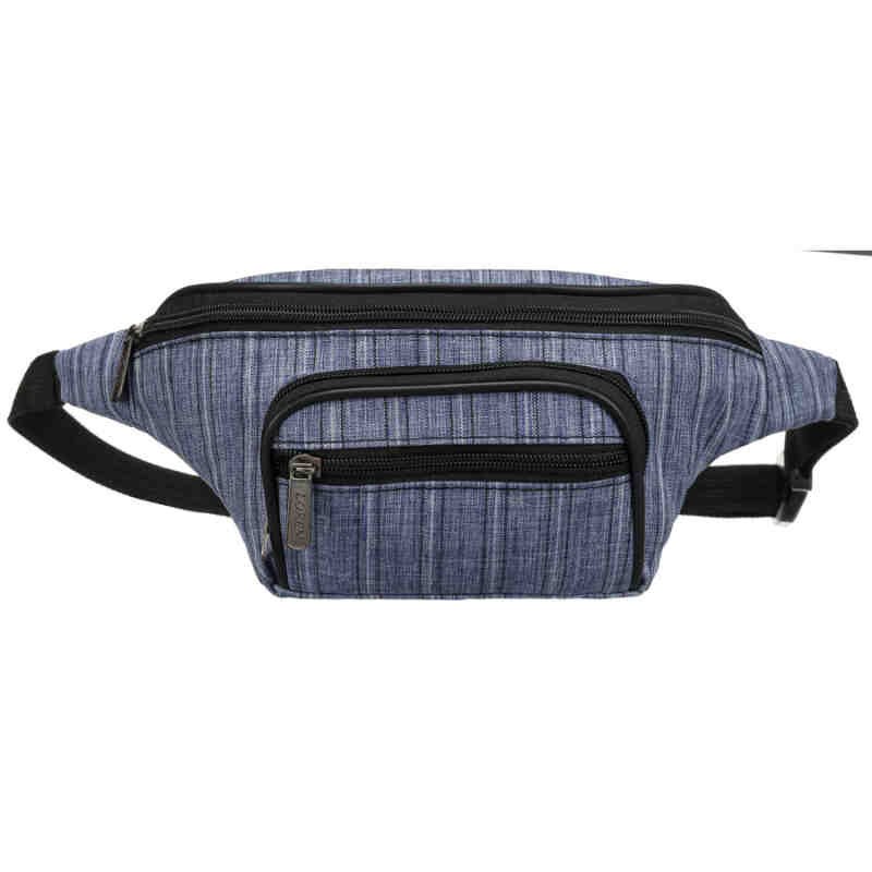 Niebieska saszetka miejsko-sportowa zawieszona na regulowanym pasku-2