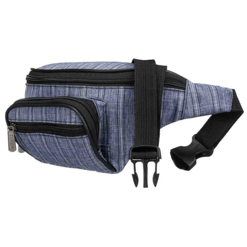 Niebieska saszetka miejsko-sportowa zawieszona na regulowanym pasku-3
