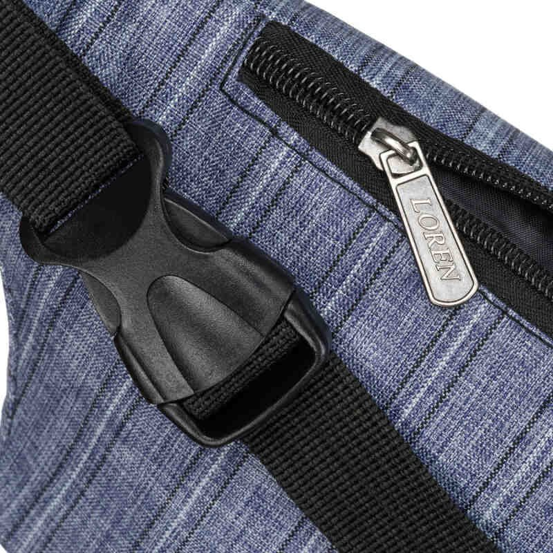 Niebieska saszetka miejsko-sportowa zawieszona na regulowanym pasku-5